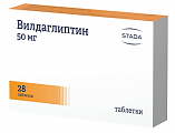 Купить вилдаглиптин, таблетки 50мг, 28шт в Павлове