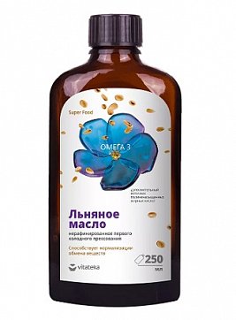 Льняное масло Витатека, флакон 250мл БАД