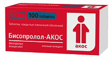 Купить бисопролол-акос, таблетки покрытые пленочной оболочкой 5 мг, 100 шт в Павлове