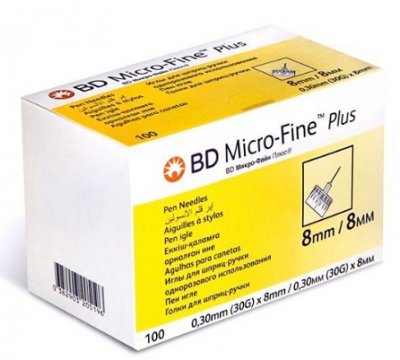 Купить иглы bd micro-fine плюс для шприц-ручки одноразовые 30g (0,30х8мм), 100 шт в Павлове