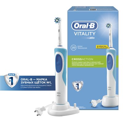 Купить орал-би (oral-b) электрическая зубная щетка, vitality d12.513 crossaction precision clean в Павлове
