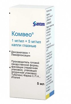 Комвео, капли глазные 1мг/мл+5мг/мл, флакон 5 мл