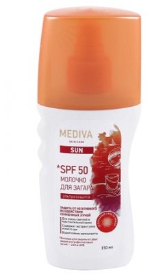 Купить mediva (медива) sun молочко для загара, 150мл spf50 в Павлове