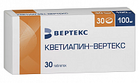 Купить кветиапин-вертекс, таблетки, покрытые пленочной оболочкой 100мг, 30 шт в Павлове