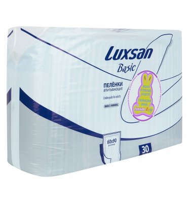 Купить luxsan (люксан) пеленки впитывающие бейсик нормал 60х90см, 30 шт в Павлове
