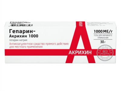 Купить гепарин-акрихин, гель для наружного применения 1000ме/г, 30г в Павлове