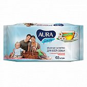 Купить aura (аура) салфетки влажные family для всей семьи антибактериальные 63шт в Павлове