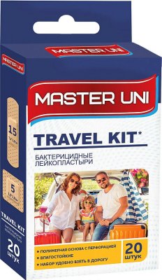 Купить master uni (мастер-юни) набор: пластырь на полимерной основе travel kit, 20 шт в Павлове
