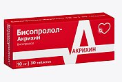 Купить бисопролол-акрихин, таблетки, покрытые пленочной оболочкой 10мг, 30 шт в Павлове