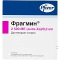 Купить фрагмин, раствор для внутривенного и подкожного введения 2500 анти-ха ме/0,2 мл, шприцы 0,2мл, 10 шт в Павлове