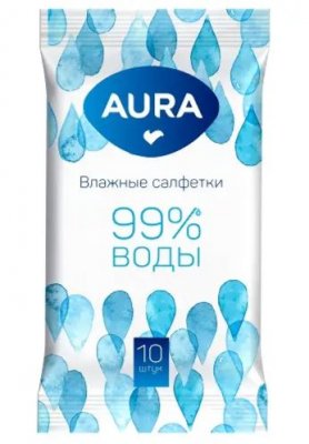 Купить aura (аура) салфетки влажные освежающие 10шт в Павлове