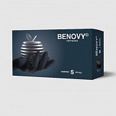 Купить перчатки benovy смотровые нитриловые нестерильные неопудрен текстурир на пальцах размер s 50 пар, черные в Павлове