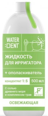 Купить waterdent (вотердент) жидкость для ирригатора освежающая без фтора+ополаскиватель, 500мл в Павлове