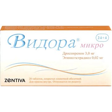 Видора Микро, таблетки, покрытые пленочной оболочкой 3мг+0,02мг, 24+4 шт