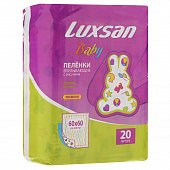 Купить luxsan baby (люксан) пеленки впитывающие для новорожденных с рисунком 60х60см, 20 шт в Павлове