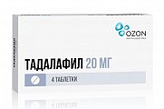 Купить тадалафил, таблетки, покрытые пленочной оболочкой 20мг, 4 шт в Павлове