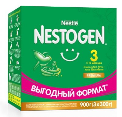 Купить nestle nestogen premium 3 (нестожен) сухая молочная смесь с 12 месяцев, 900г (3х300г) в Павлове