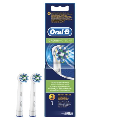 Купить oral-b (орал-би) насадка для электрической зубной щетки crossaction eb50-2, 2 шт в Павлове