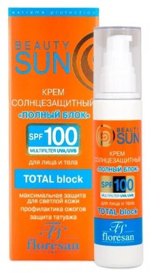 Купить флоресан (floresan) beauty sun крем солнцезащитный полный блок, 75мл spf-100 в Павлове