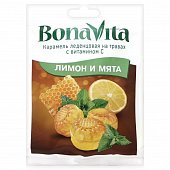 Купить bonavita (бона вита) карамель леденцовая на травах лимон и мята с витамином с, пакет 60г бад в Павлове