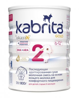 Купить kabrita gold 2 (кабрита) смесь на козьем молоке для детей от 6 месяцев, 800г в Павлове