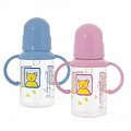 Курносики бутылочка полипропиленовая c силиконовой соской и ручками с 6 мес 125мл (11000)