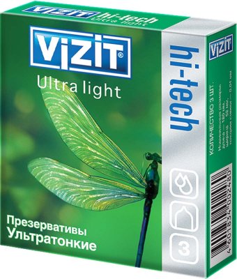 Купить vizit (визит) презервативы hi-tech ultra light ультратонкие 3шт в Павлове