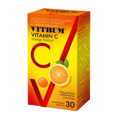 Купить витрум витамин с, жевательные таблетки со вкусом апельсина, 30 шт_бад в Павлове