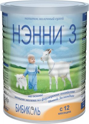 Купить нэнни 3 смесь на основе натурального козьего молока с пребиотиками с 12 месяцев, 400г в Павлове