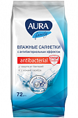 Купить aura (аура) салфетки влажные антибактериальные 72шт в Павлове