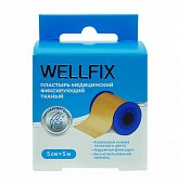 Купить пластырь веллфикс (wellfix) фиксирующий тканый телесный 5х500см в Павлове