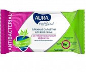 Купить aura (аура) салфетки влажные с антибактериальным эффектом tropic cocktail 15 шт. в Павлове