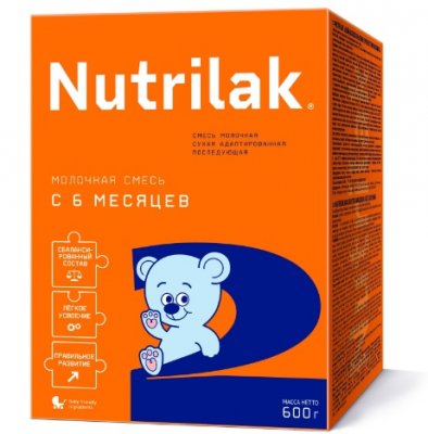 Купить нутрилак 2 (nutrilak 2) молочная смесь с 0 до 6 месяцев, 600г в Павлове