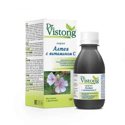 Купить dr vistong (дорктор вистонг) сироп алтея с витамином с без сахара с фруктозой, флакон 150мл в Павлове