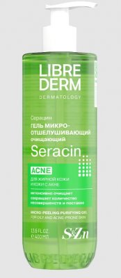 Купить librederm seracin (либридерм) гель микроотшелушивающий очищающий для кожи с выраженными несовершенствами 400 мл в Павлове