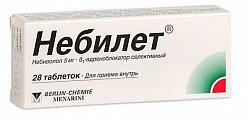 Купить небилет, таблетки 5мг, 28 шт в Павлове