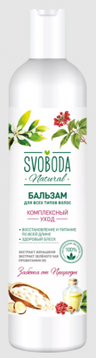 Купить svoboda natural (свобода натурал) бальзам-ополаскиватель для волос женьшень, зеленый чай и провитамин в5, 430мл в Павлове