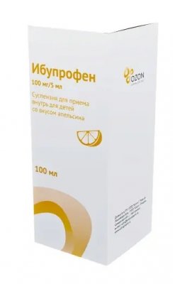 Купить ибупрофен, суспензия для приема внутрь 100мг/5мл со вкусом апельсина, флакон 100мл в Павлове