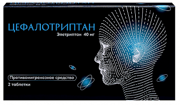 Цефалотриптан, таблетки покрытые пленочной оболочкой 40мг 2шт