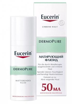 Купить eucerin dermopure (эуцерин) флюид увлажняющий матирующий для проблемной кожи 50 мл в Павлове