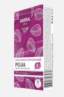 Купить amra (амра) платочки бумажные с ароматом розы, 10 шт в Павлове