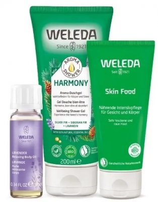 Купить weleda (веледа) набор relax&spa: гель для душа, 200мл+масло расслабляющее с лавандой, 10мл+крем для тела питательный, 75мл в Павлове