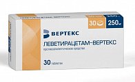 Купить леветирацетам-вертекс, таблетки покрытые пленочной оболочкой 250 мг, 30 шт в Павлове