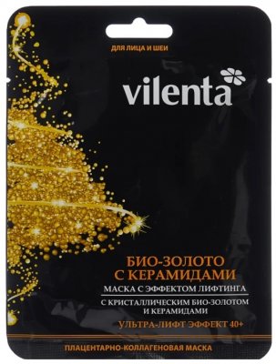 Купить vilenta (вилента) маска для лица и шеи тканевая эффект лифтинга с био-золотом керамиды в Павлове