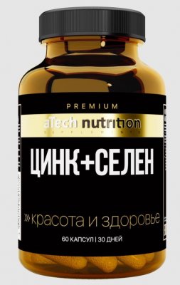 Купить atech nutrition premium (атех нутришн премиум) цинк+селен, капсулы 500мг 60 шт. бад в Павлове