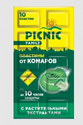 Купить пикник (picnic) family пластилки от комаров, 10 шт в Павлове