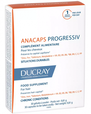 Купить дюкрэ анакапс (ducray аnacaps) прогрессив для волос и кожи головы капсулы 30 шт бад в Павлове