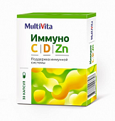 Купить multivita (мультивита) иммуно с,d,zn, капсулы 30шт бад в Павлове