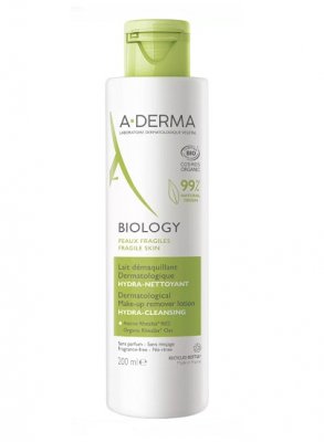 Купить a-derma biology (а-дерма) лосьон для хрупкой кожи лица и глаз мягкий очищающий, 200мл в Павлове