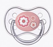 Купить canpol (канпол) пустышка круглая силиконовая 0-6 месяцев newborn baby розовая 1 шт в Павлове
